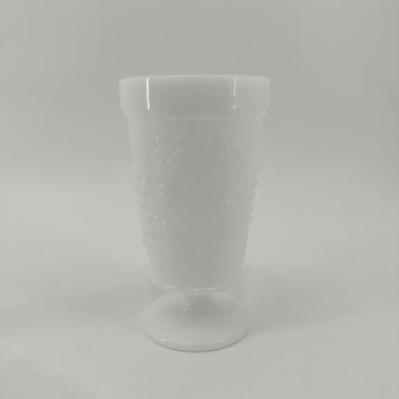 Anchor Hocking Colony Grape Milk Glass White Goblet Footed - Picture 14 of 14